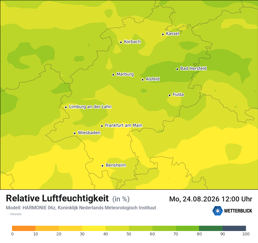 Modellkarte HARMONIE – relhum – he