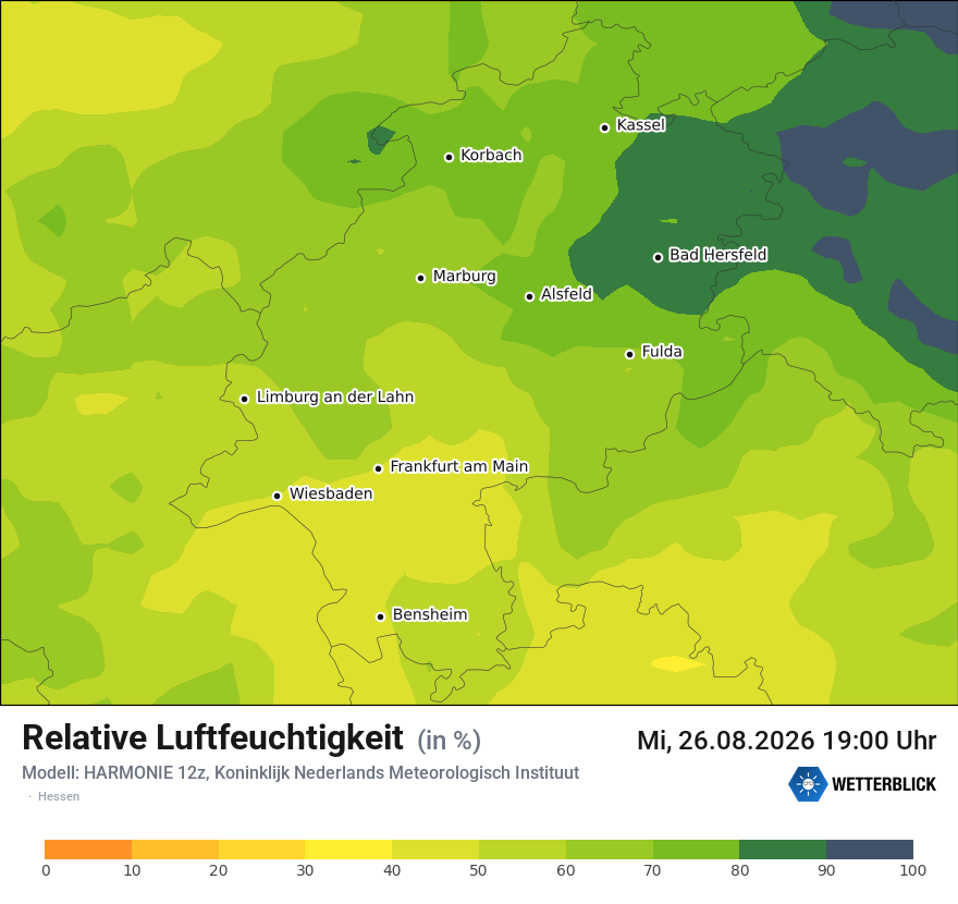 Modellkarte HARMONIE – relhum – he