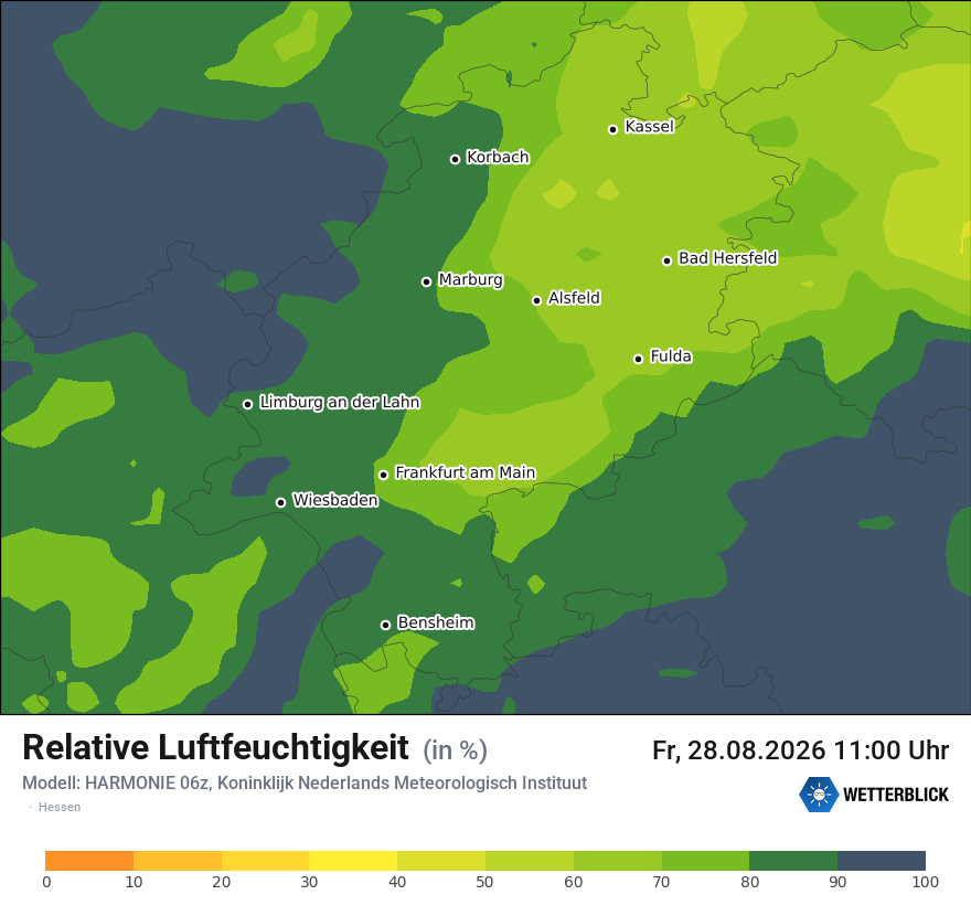 Modellkarte HARMONIE – relhum – he