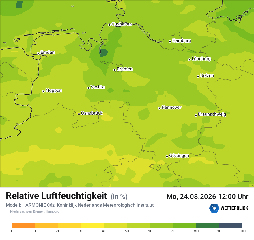 Modellkarte HARMONIE – relhum – ni