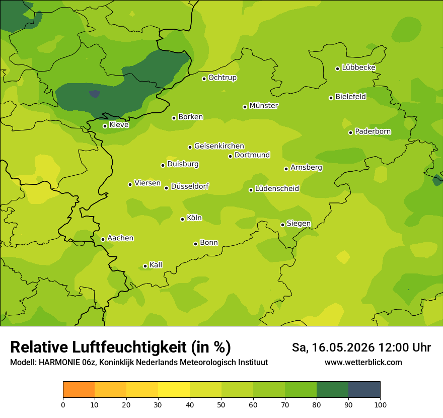 Modellkarte HARMONIE – relhum – nrw