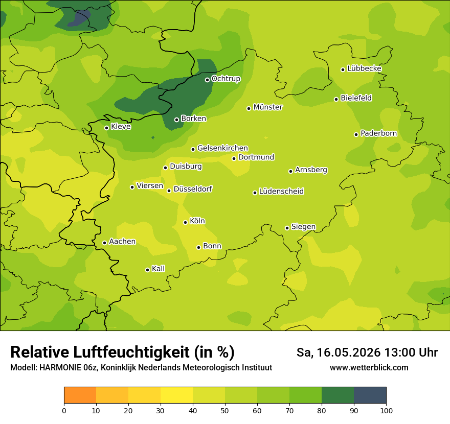 Modellkarte HARMONIE – relhum – nrw