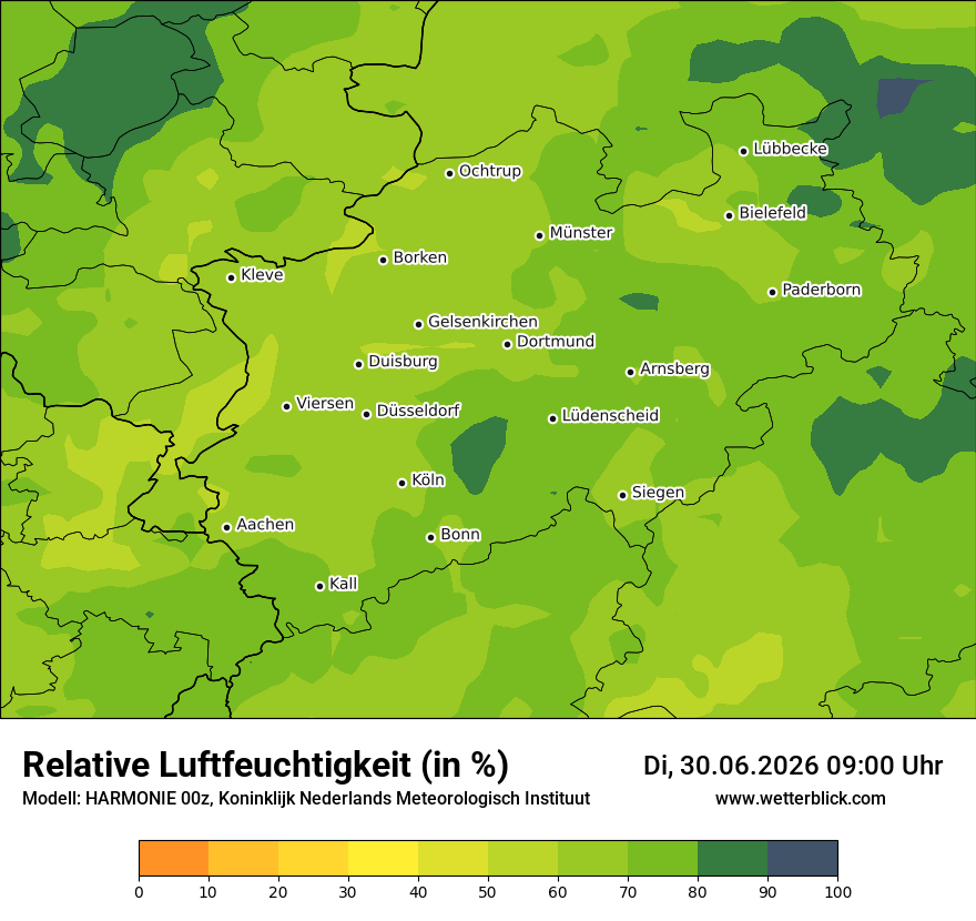 Modellkarte HARMONIE – relhum – nrw