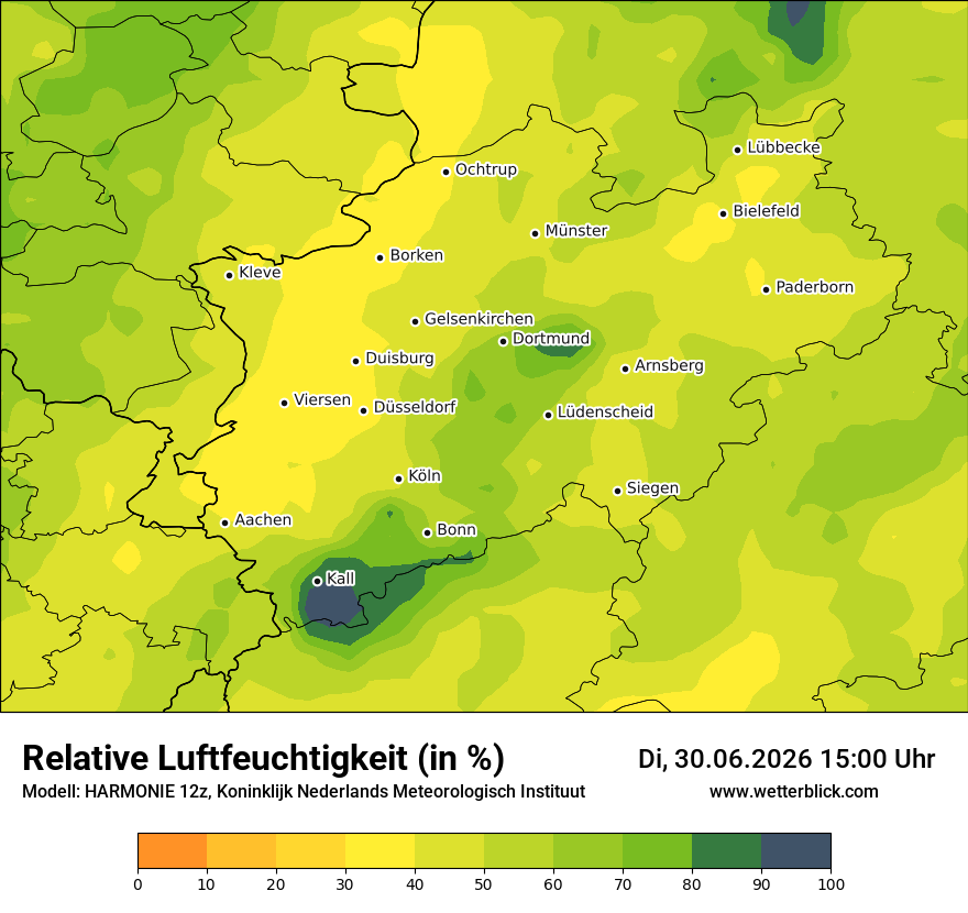 Modellkarte HARMONIE – relhum – nrw
