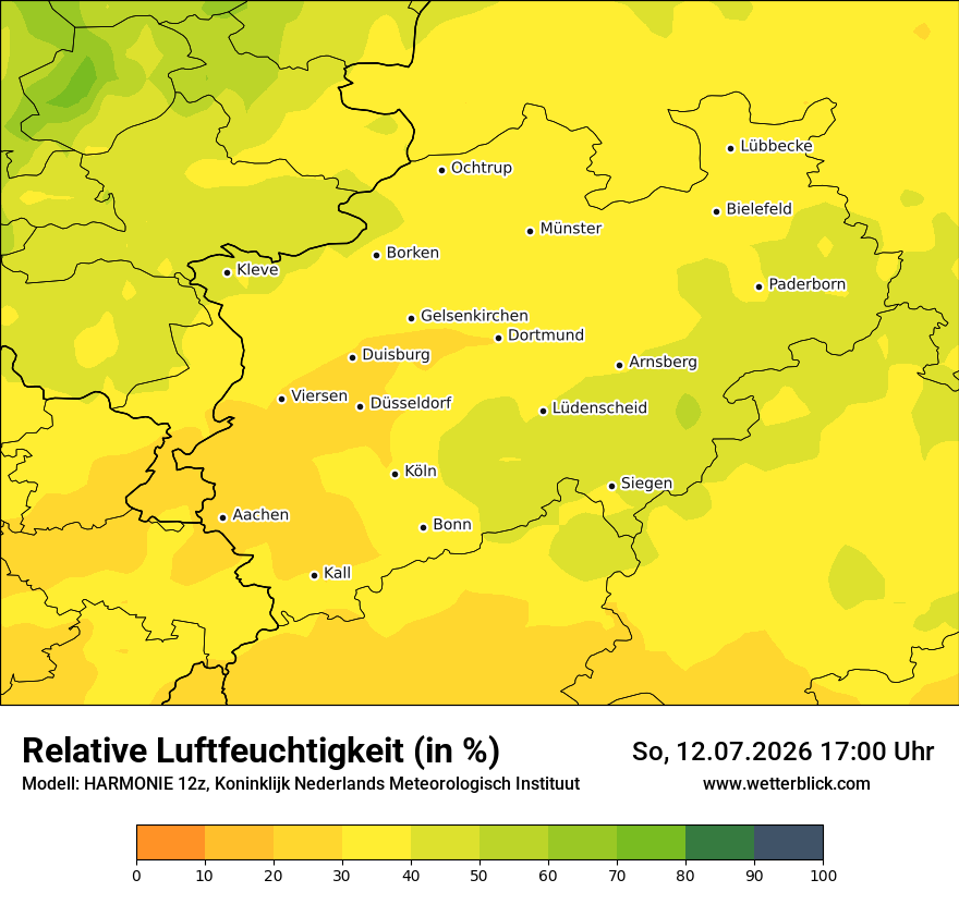 Modellkarte HARMONIE – relhum – nrw