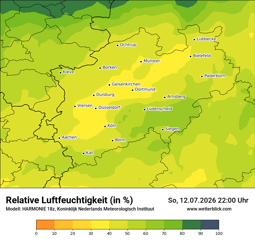 Modellkarte HARMONIE – relhum – nrw