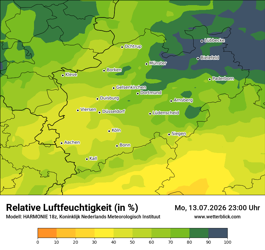 Modellkarte HARMONIE – relhum – nrw
