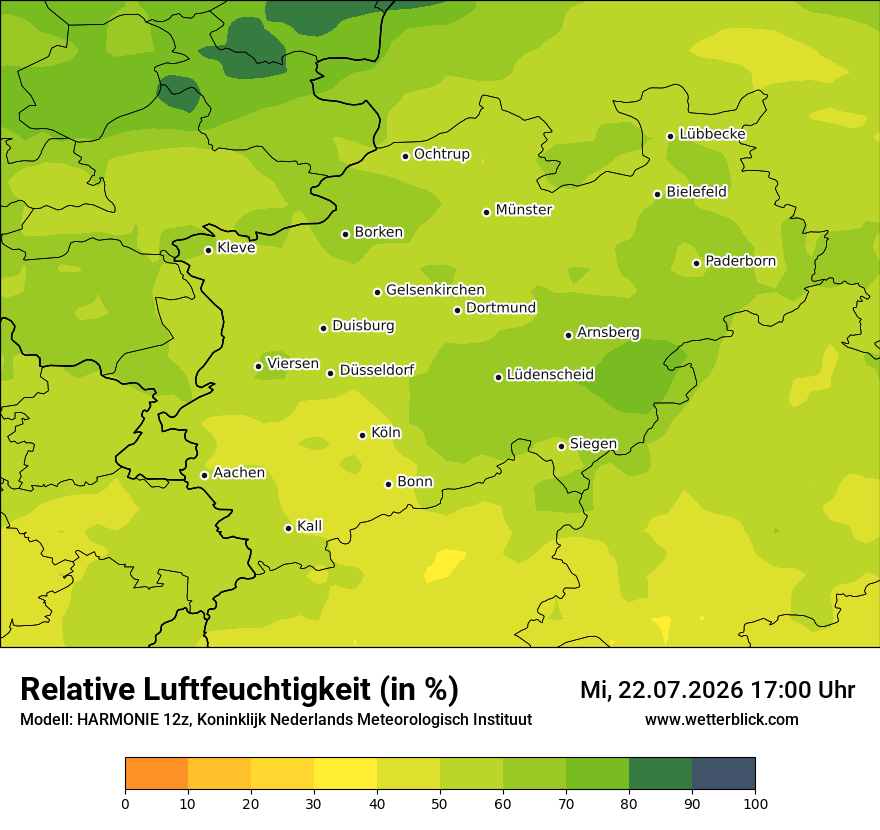Modellkarte HARMONIE – relhum – nrw