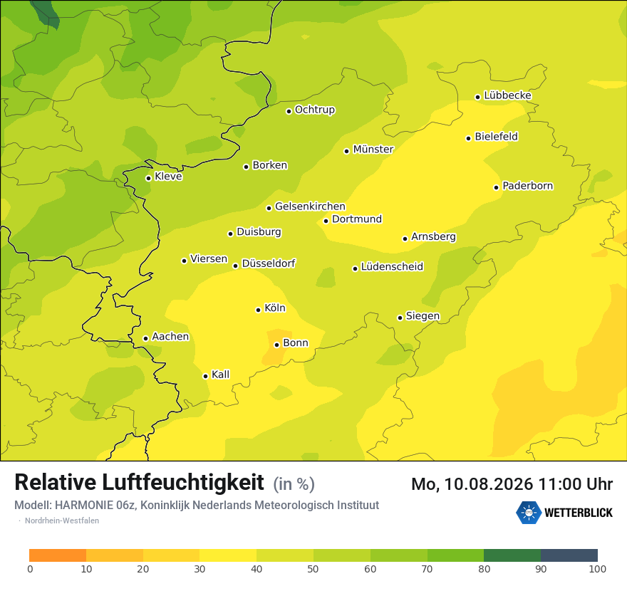 Modellkarte HARMONIE – relhum – nrw