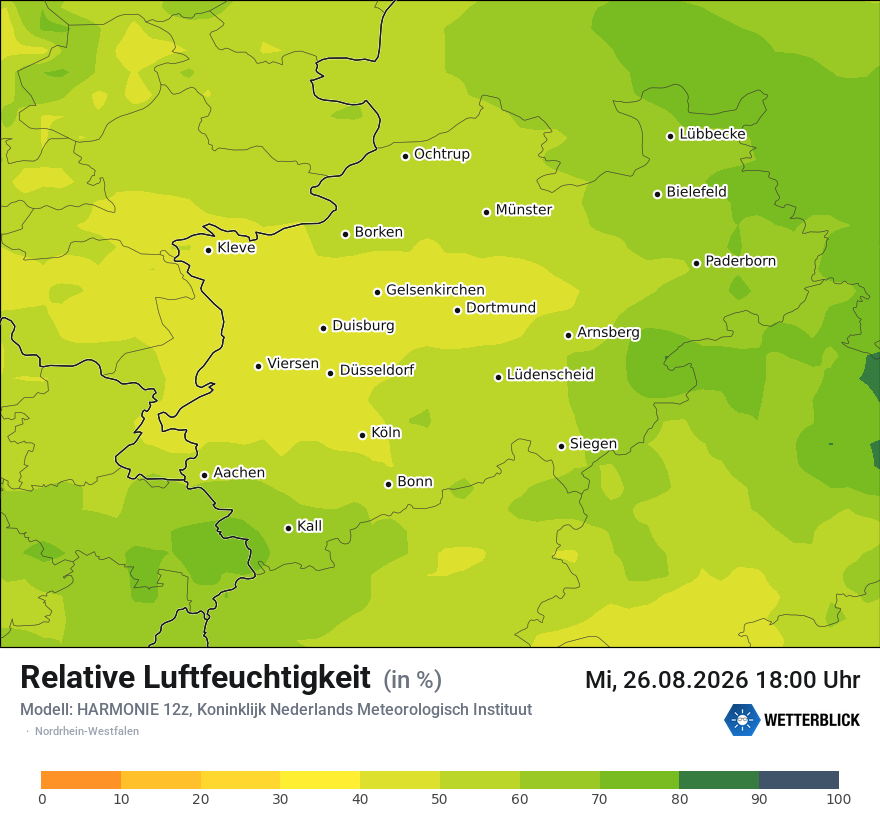 Modellkarte HARMONIE – relhum – nrw