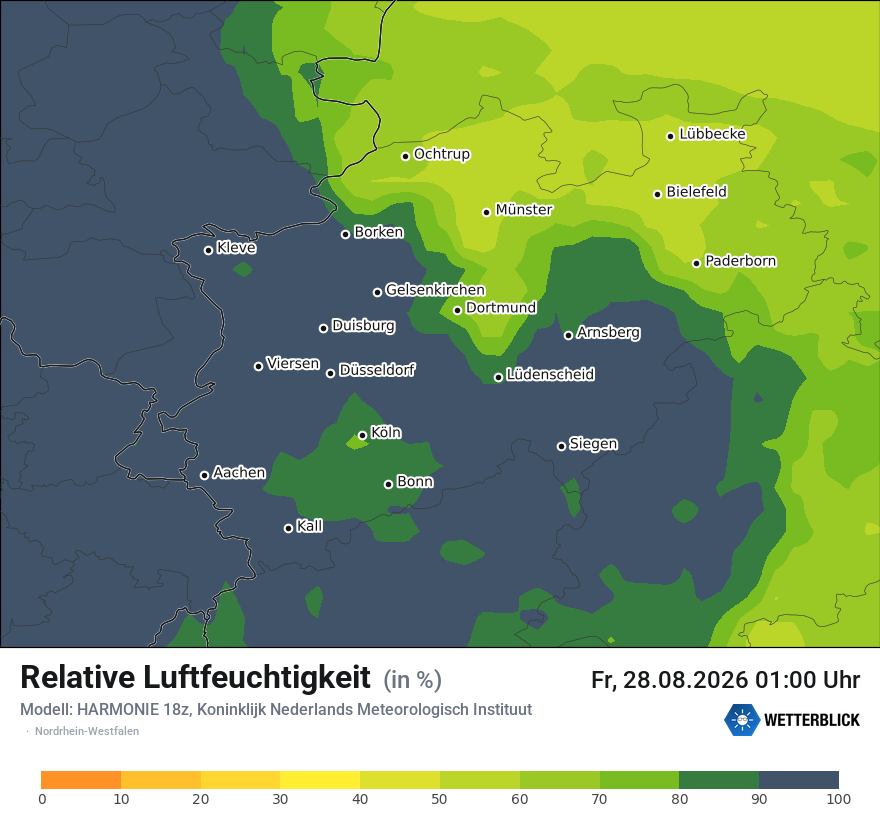 Modellkarte HARMONIE – relhum – nrw