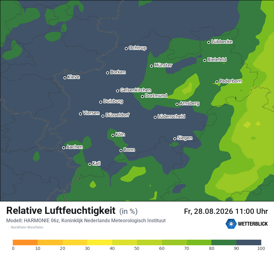 Modellkarte HARMONIE – relhum – nrw