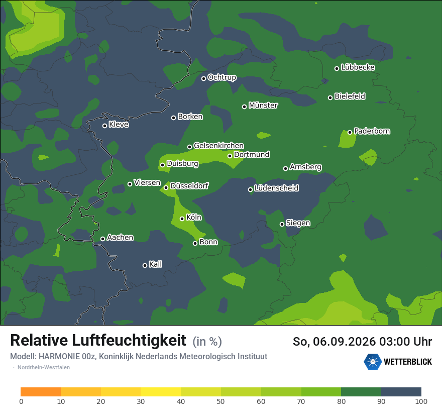 Modellkarte HARMONIE – relhum – nrw