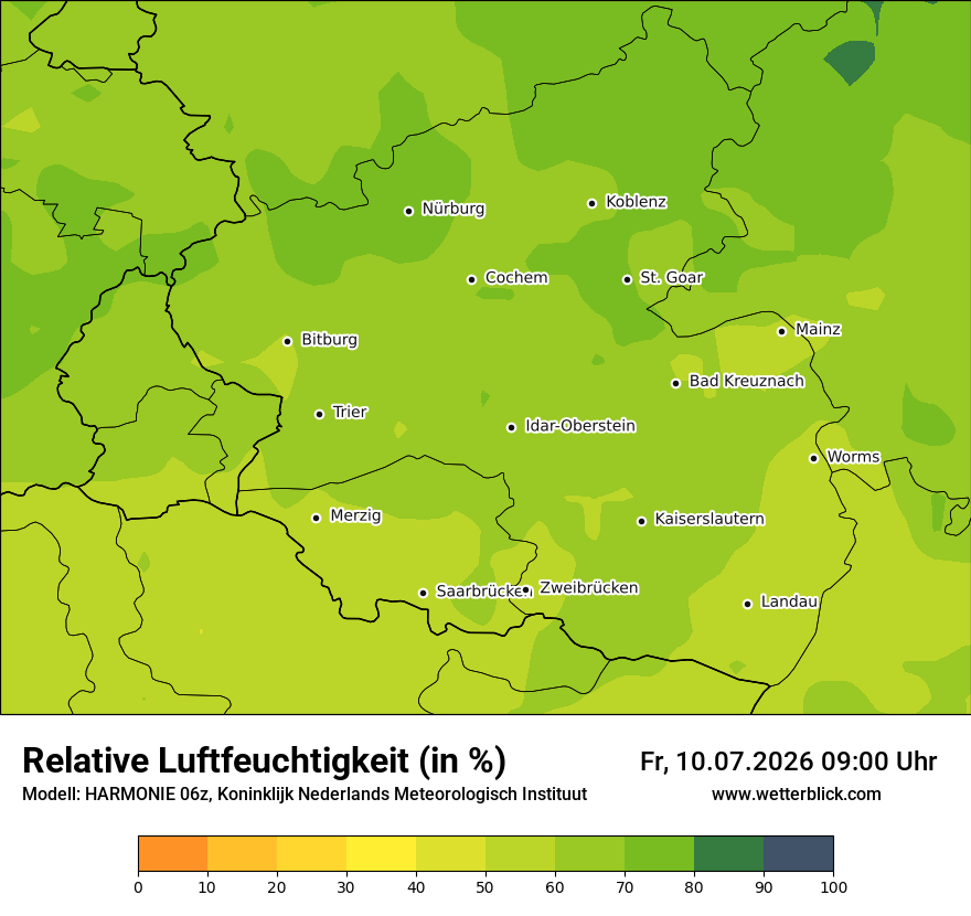 Modellkarte HARMONIE – relhum – rp