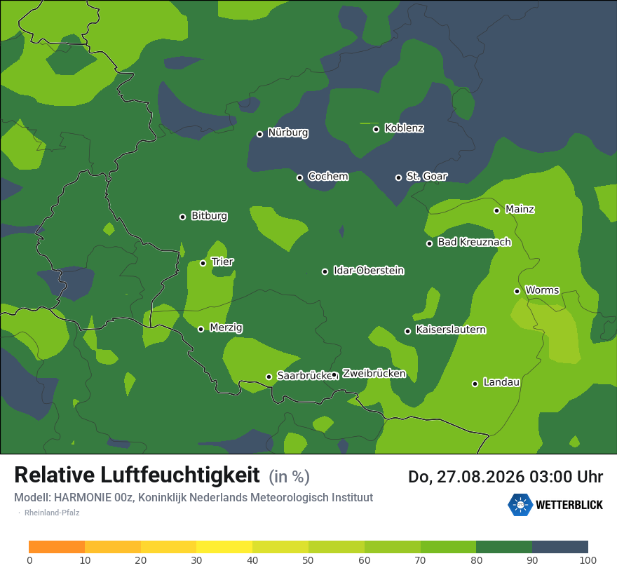 Modellkarte HARMONIE – relhum – rp