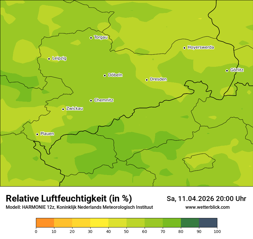 Modellkarte HARMONIE – relhum – sn