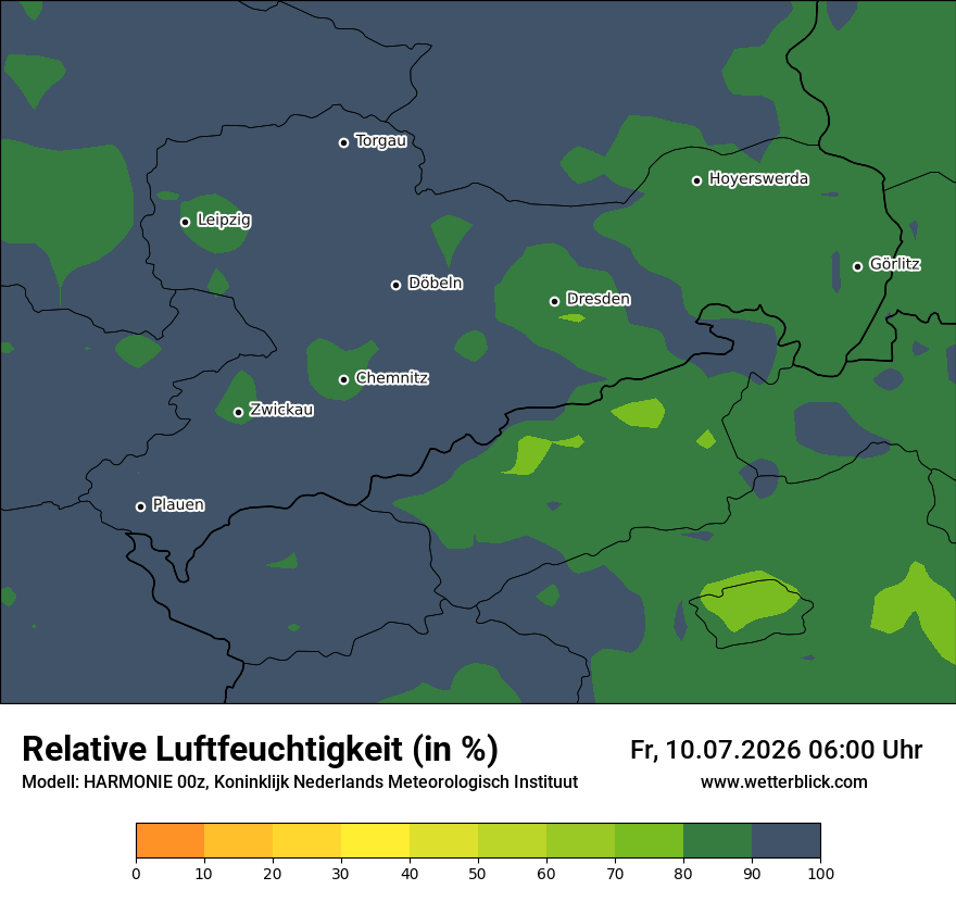Modellkarte HARMONIE – relhum – sn