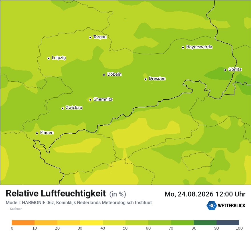 Modellkarte HARMONIE – relhum – sn