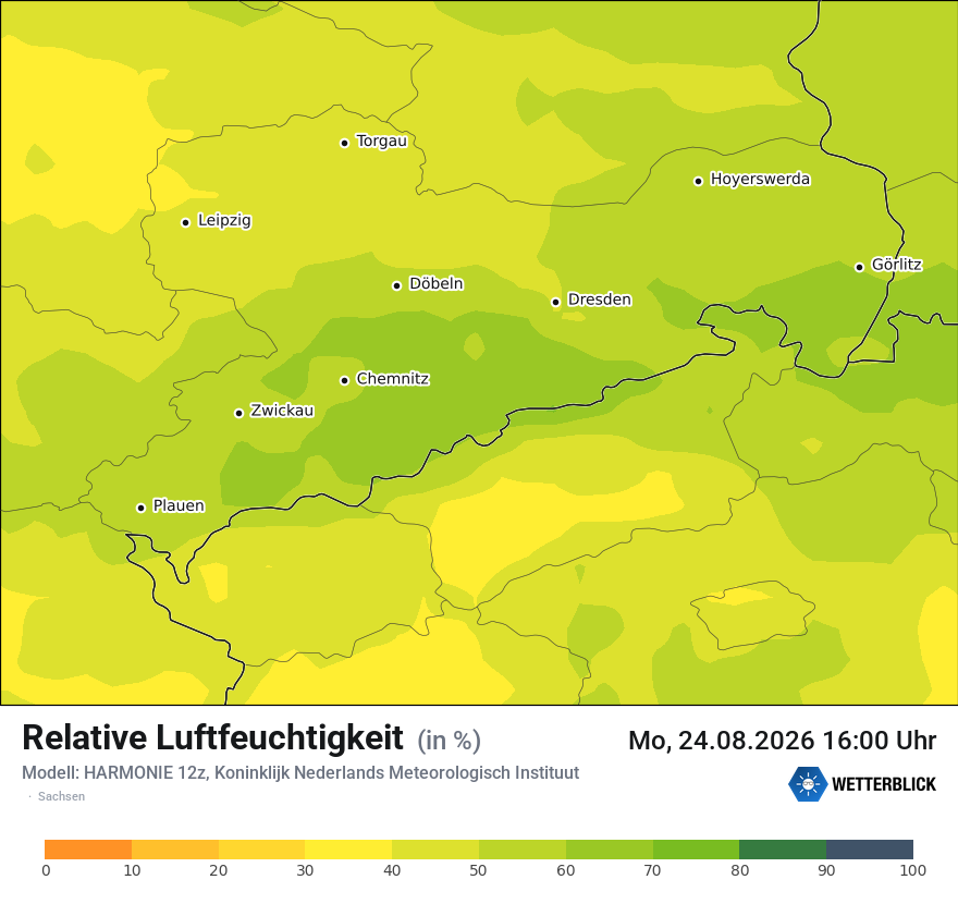 Modellkarte HARMONIE – relhum – sn