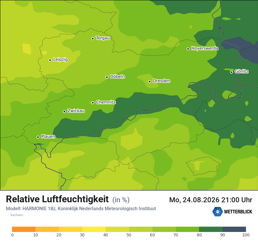 Modellkarte HARMONIE – relhum – sn