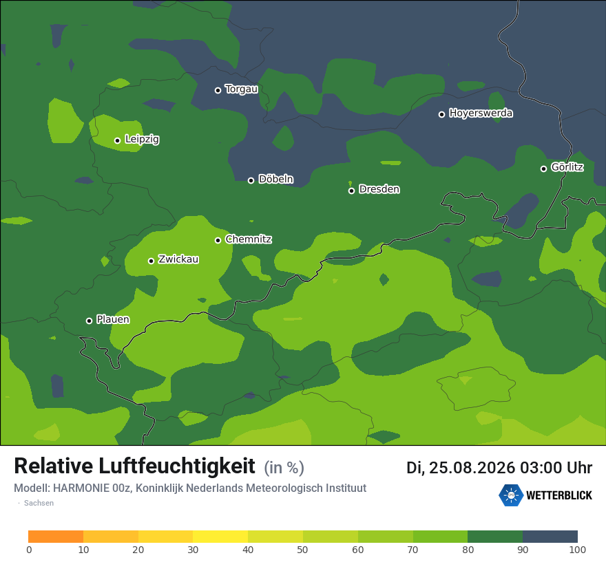 Modellkarte HARMONIE – relhum – sn