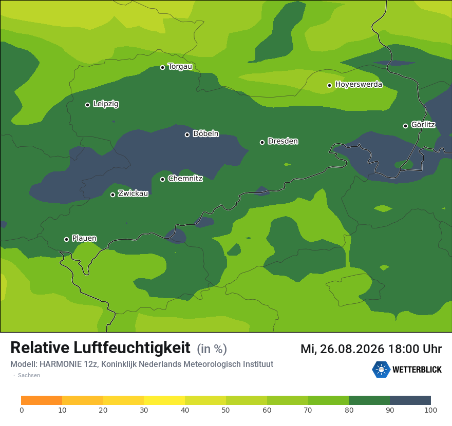 Modellkarte HARMONIE – relhum – sn