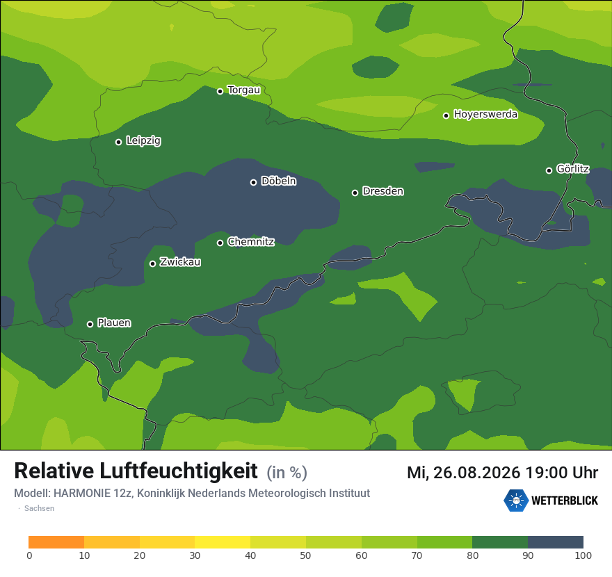 Modellkarte HARMONIE – relhum – sn