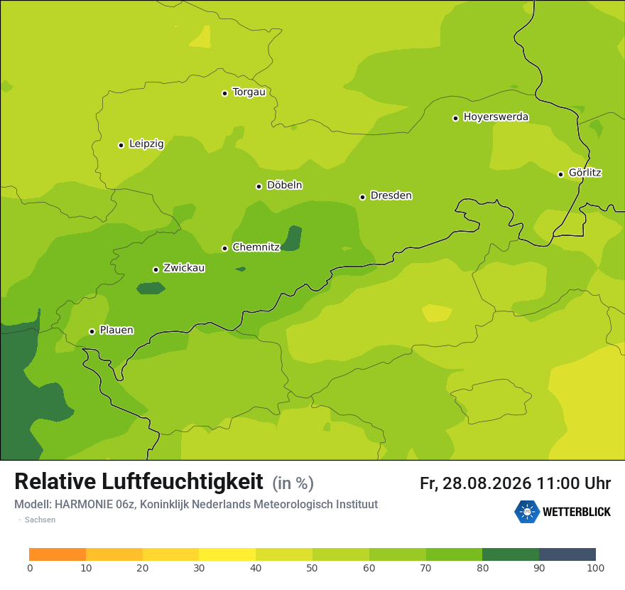 Modellkarte HARMONIE – relhum – sn
