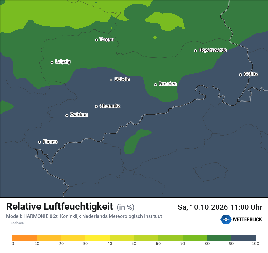 Modellkarte HARMONIE – relhum – sn