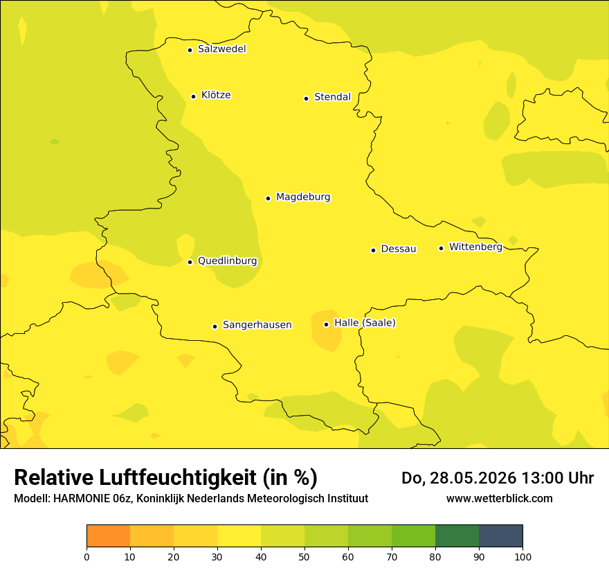 Modellkarte HARMONIE – relhum – st