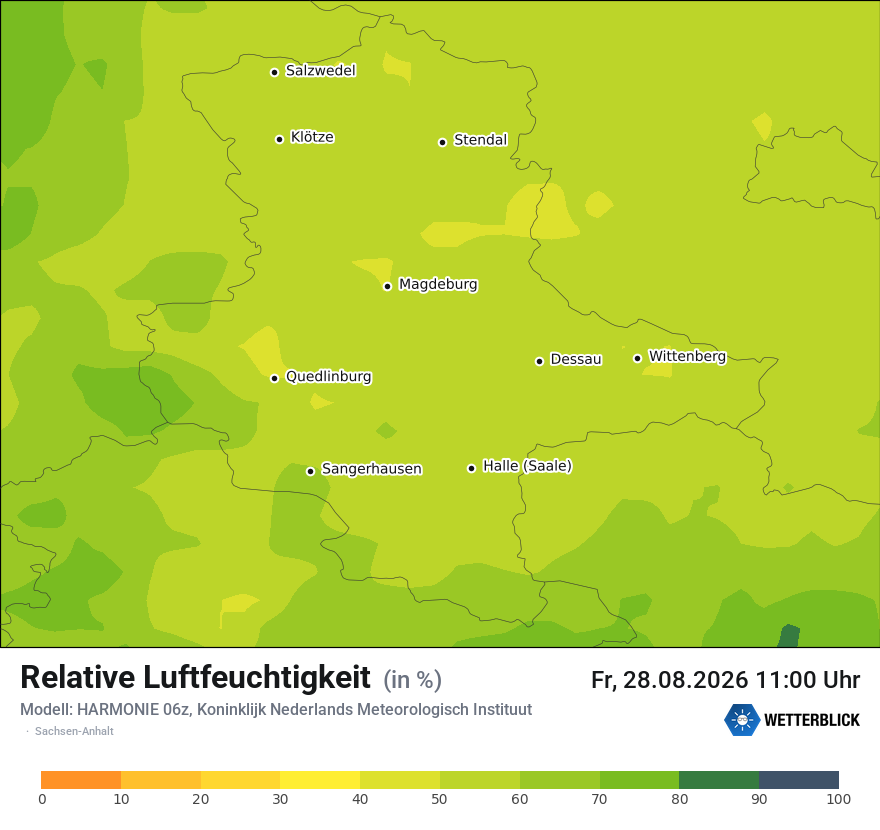 Modellkarte HARMONIE – relhum – st