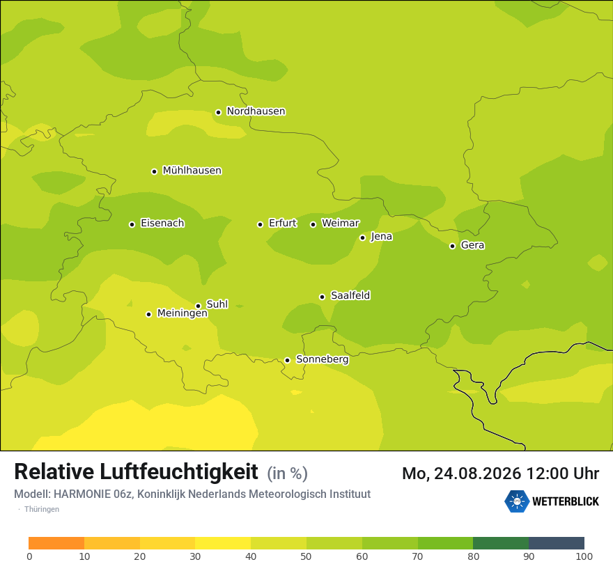 Modellkarte HARMONIE – relhum – th