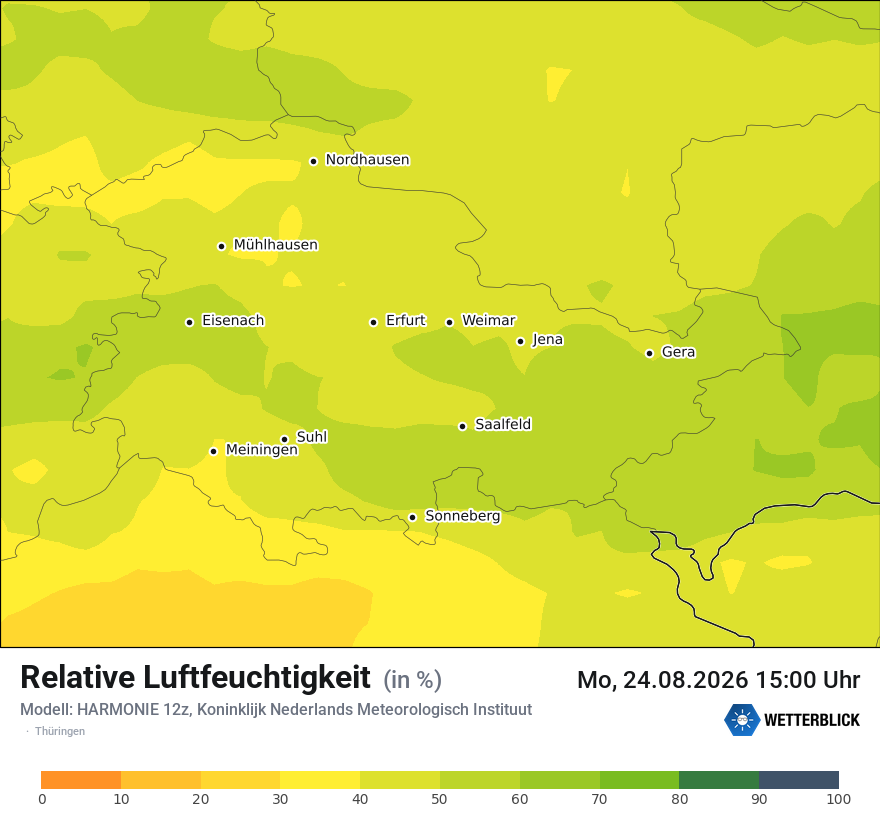 Modellkarte HARMONIE – relhum – th