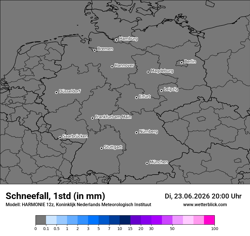 Modellkarte HARMONIE – snow_rate – deutschland
