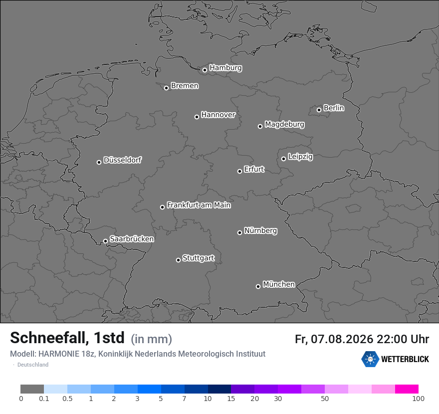Modellkarte HARMONIE – snow_rate – deutschland