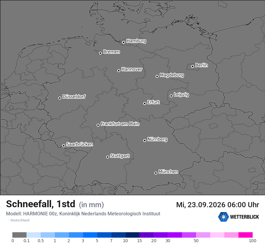 Modellkarte HARMONIE – snow_rate – deutschland