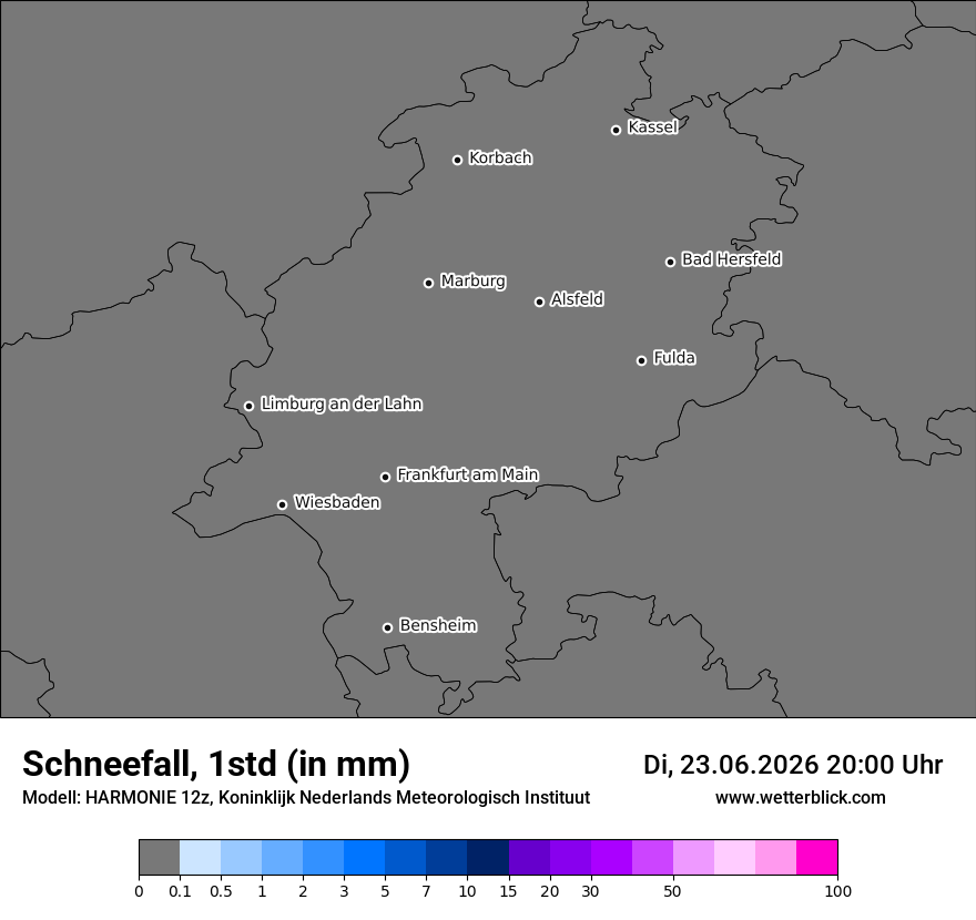 Modellkarte HARMONIE – snow_rate – he