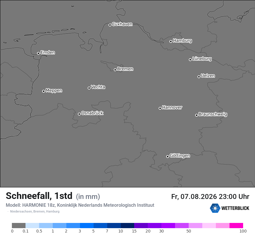 Modellkarte HARMONIE – snow_rate – ni