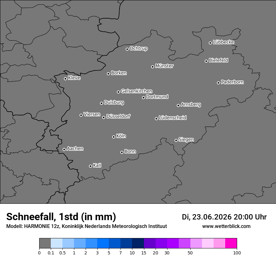 Modellkarte HARMONIE – snow_rate – nrw