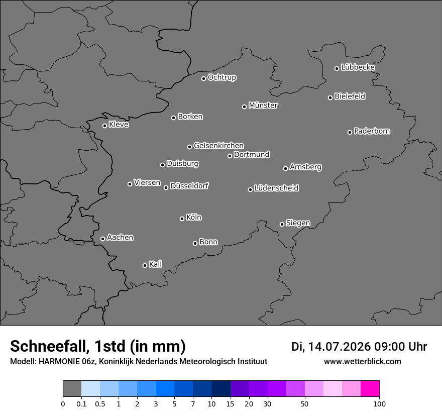 Modellkarte HARMONIE – snow_rate – nrw