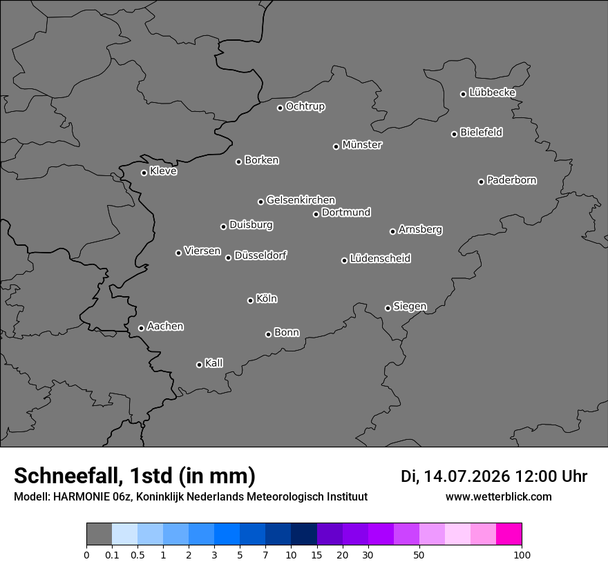 Modellkarte HARMONIE – snow_rate – nrw