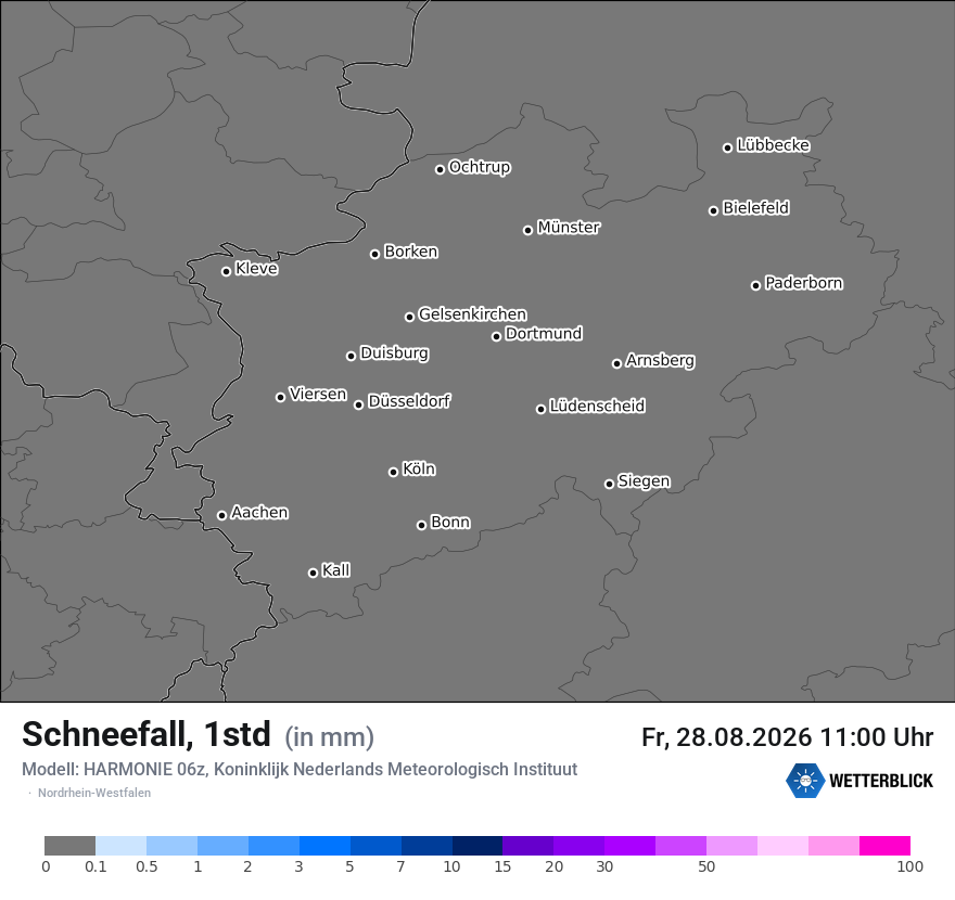 Modellkarte HARMONIE – snow_rate – nrw