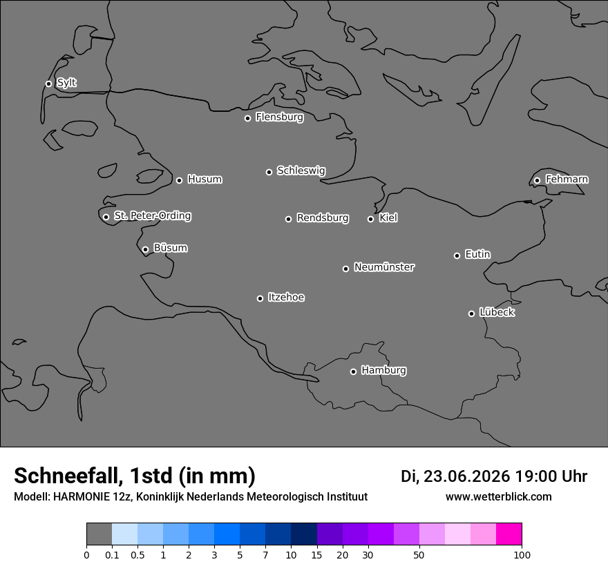 Modellkarte HARMONIE – snow_rate – sh