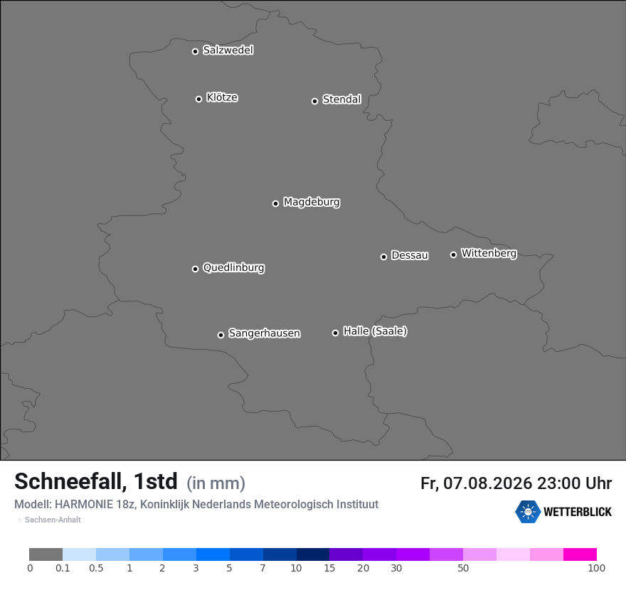 Modellkarte HARMONIE – snow_rate – st
