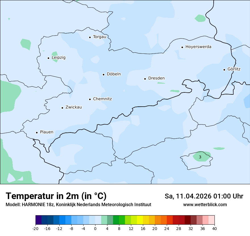 Modellkarte HARMONIE – t2m – sn