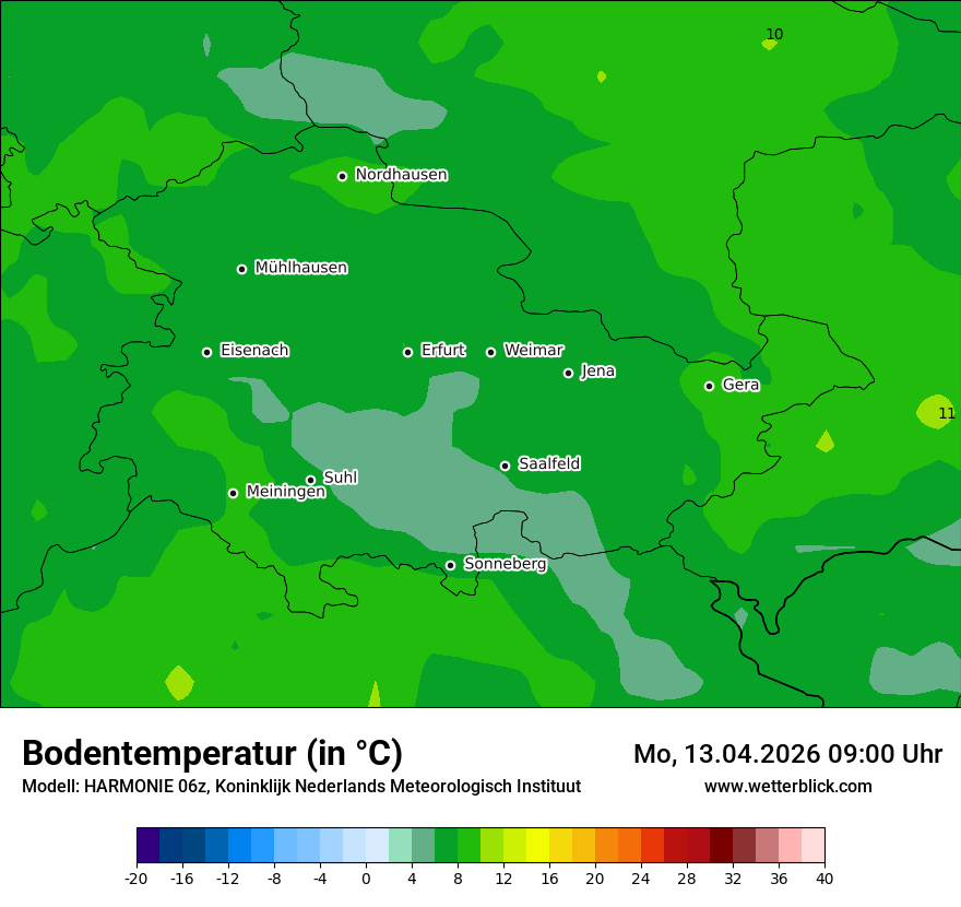 Modellkarte HARMONIE – t_g – th