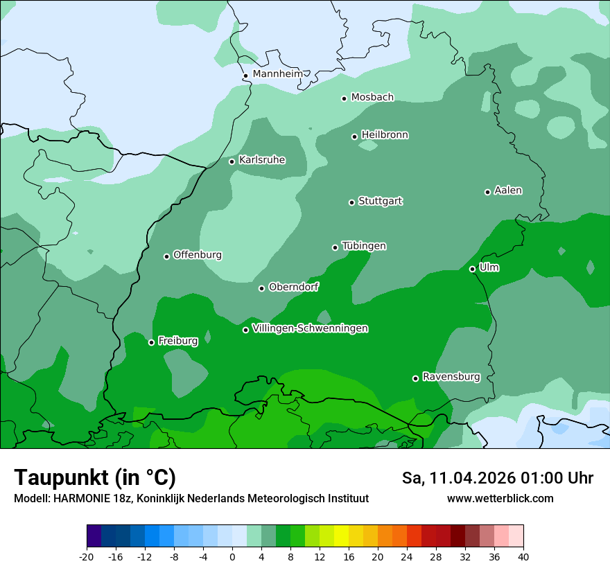 Modellkarte HARMONIE – td – bw