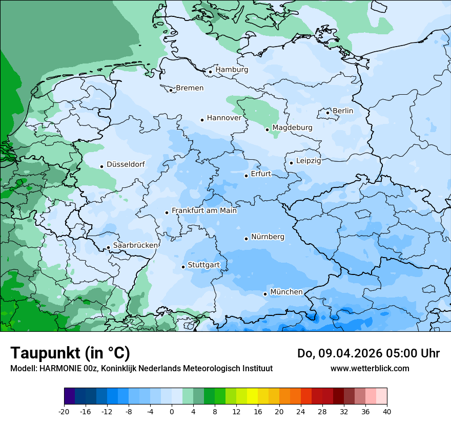 Modellkarte HARMONIE – td – deutschland