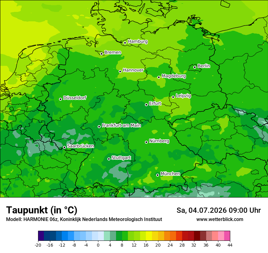 Modellkarte HARMONIE – td – deutschland