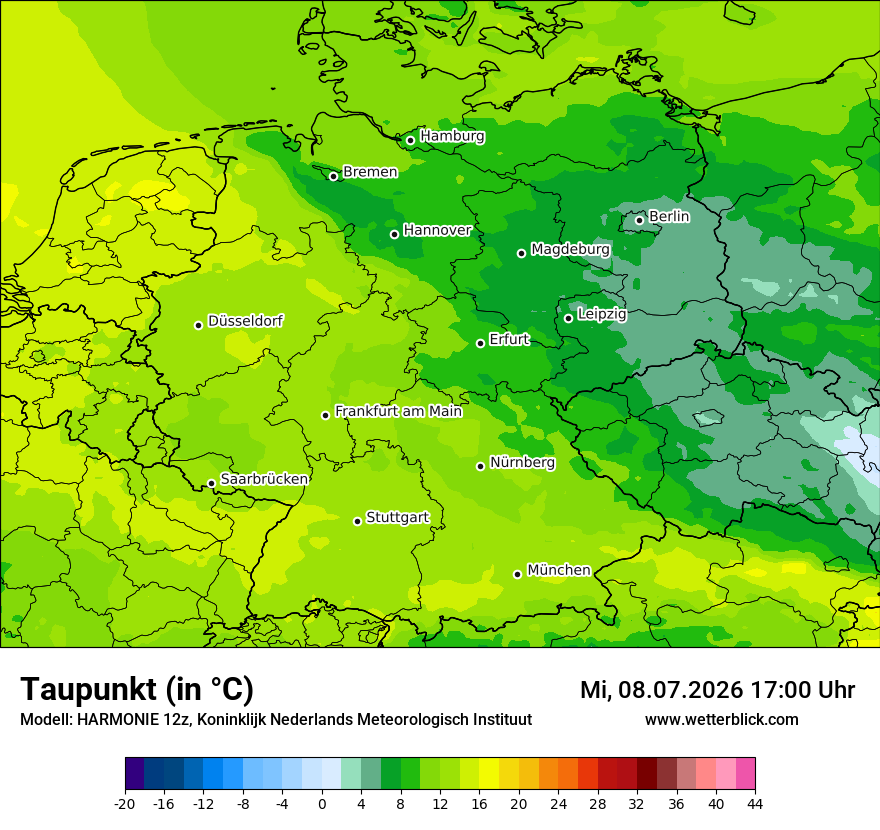 Modellkarte HARMONIE – td – deutschland